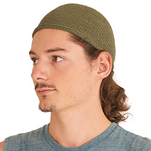 Charm Herren Islam Beanie Mütze - Skull Cap Kufi Namaz Takke in 2 Größen Khaki M von CHARM