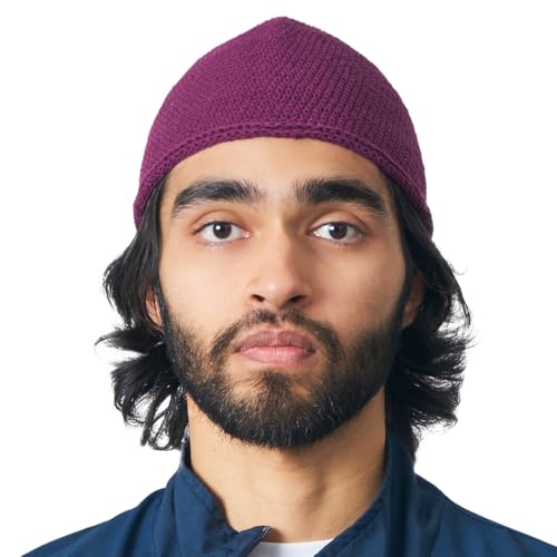 Charm Herren Islam Beanie Mütze - Skull Cap Kufi Namaz Takke in 2 Größen Dunkelrot M von CHARM