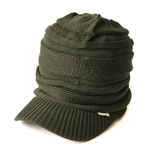 CHARM Strick Mütze Sommer Visor Beanie - Cap Herren Wintermütze Mit Schild Braun von CHARM