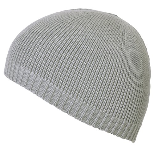 CHARM Herren Skull Cap Mütze - Mütze Kufi Namaz Takke Gebetsmütze Strick Grau von CHARM