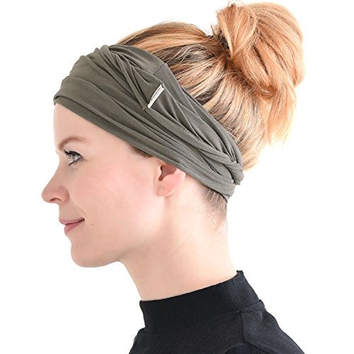 Dünnes Lauf Stirnband Sport Haarband Herren, Bandana Damen Sommer Japanische Mode Lang, Loop Tuch Zum Binden Anthrazit von CHARM