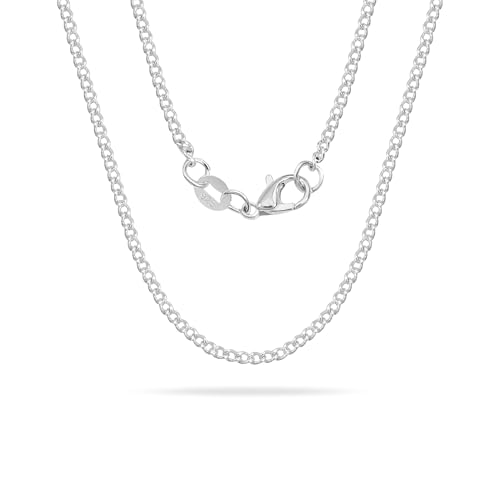 Casxyue 925 Silber Kette Halskette Für Damen Mädchen Ohne Anhänger Kettenbox/O-Kette/Kubanische Kette/Schlangenkette/Flache Schlangenkette 40 45 50 55 60 65 70 75 cm (Kubanische Kette, 60cm) von Casxyue