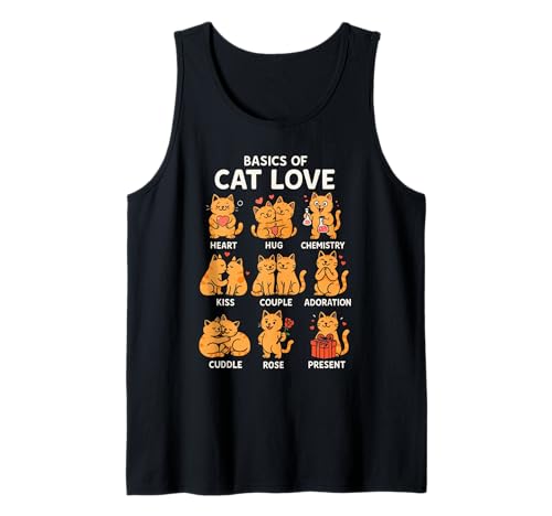 Basics of Cat Love Lustige Katze Geschenke für Papa Mama Kinder Tank Top von Cat Affection Funny Cat Gifts For Dad Mom Kids Tee