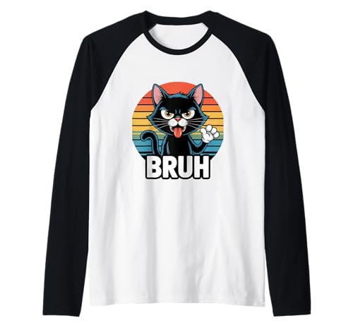 Lustiges Meme Spruch Bruh Katze Jungen Mädchen Teenager Männer Frauen Raglan von Cat Bruh Shirt Meme Cat