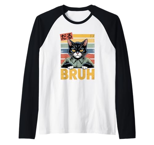 Lustiges Meme Spruch Bruh Katze Jungen Mädchen Teenager Männer Frauen Raglan von Cat Bruh Shirt Meme Cat