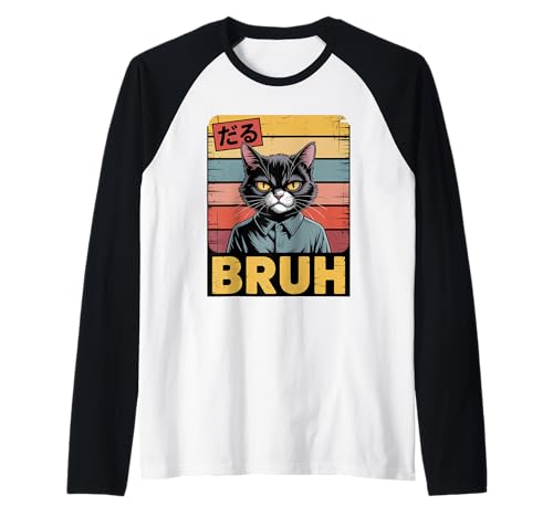 Lustiges Meme Spruch Bruh Katze Jungen Mädchen Teenager Männer Frauen Raglan von Cat Bruh Shirt Meme Cat