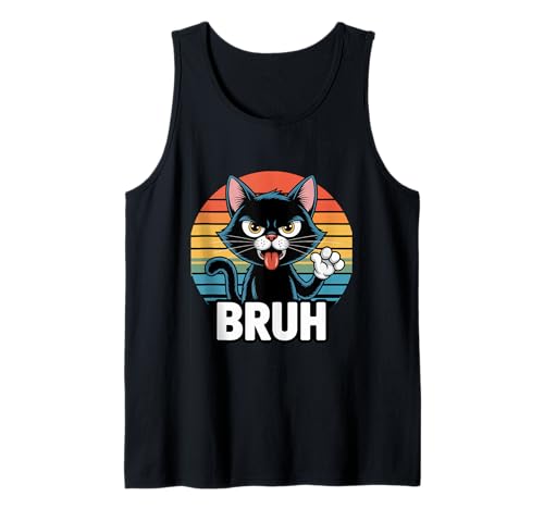 Lustiges Meme Spruch Bruh Katze Jungen Mädchen Teenager Männer Frauen Tank Top von Cat Bruh Shirt Meme Cat