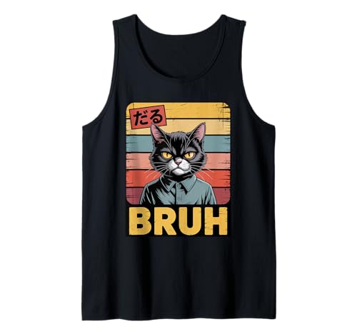 Lustiges Meme Spruch Bruh Katze Jungen Mädchen Teenager Männer Frauen Tank Top von Cat Bruh Shirt Meme Cat