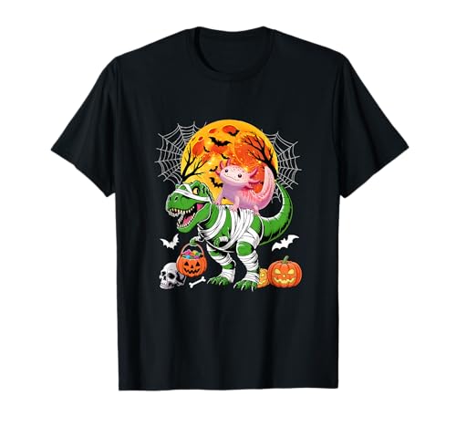 Axolotl Riding T-Rex Cosplay Mummy Halloween Costume Kids T-Shirt Axolotl Riding T-Rex Cosplay Mummy Halloween Costume Kids T-Shirt von Cat Christmas Costume