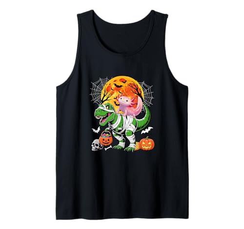Axolotl Riding T-Rex Cosplay Mummy Halloween Costume Kids Tank Top Axolotl Riding T-Rex Cosplay Mummy Halloween Costume Kids Tank Top von Cat Christmas Costume
