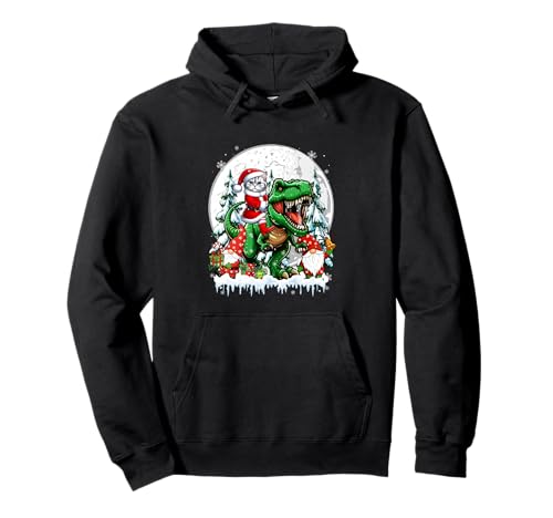 Weihnachtsmann Katze reitet T-Rex Zwerge Weihnachtsbäume Familie Kinder Pullover Hoodie Weihnachtsmann Katze reitet T-Rex Zwerge Weihnachtsbäume Familie Kinder Pullover Hoodie von Cat Christmas Costume
