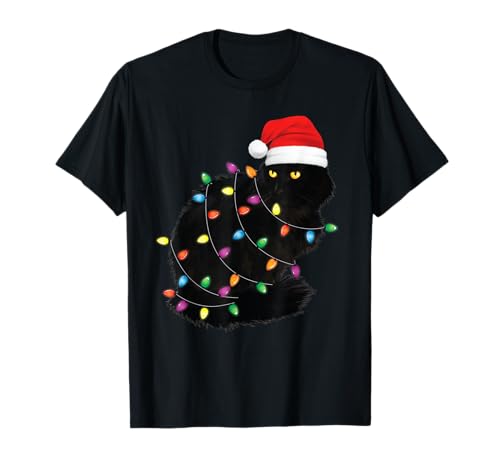 Black Cat Christmas Women Men Kids Cat Xmas Tree Santa Cat T-Shirt von Cat Christmas T-shirts & Sweaters Co.