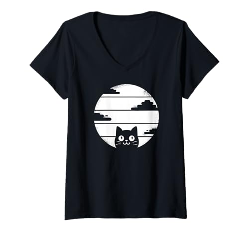 Damen Cat Clouds - Lustige Katze T-Shirt mit V-Ausschnitt Damen Cat Clouds - Lustige Katze T-Shirt mit V-Ausschnitt von Cat Clouds