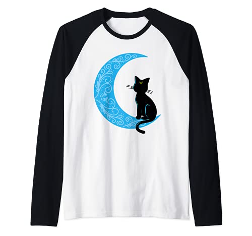 Schwarze Katze Halbmond Mond Seemann Mama Raglan von Cat Crescent Moon Black Sailor Tees