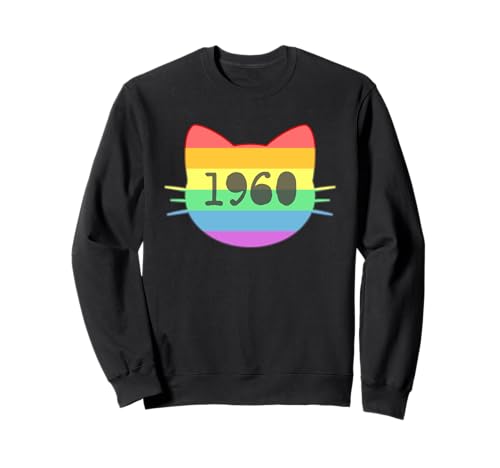 Katze Geboren im Jahr 1960 Geburtstag Katzen-Mama Katze Papa Sweatshirt von Cat Funny Retro 1960