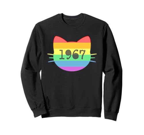 Katze Geboren im Jahr 1967 Geburtstag Katzen-Mama Katze Papa Sweatshirt von Cat Funny Retro 1967
