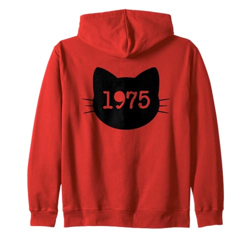 Katze Geboren im Jahr 1975 Geburtstag Katzen-Mama Katze Papa Kapuzenjacke von Cat Funny Retro 1975