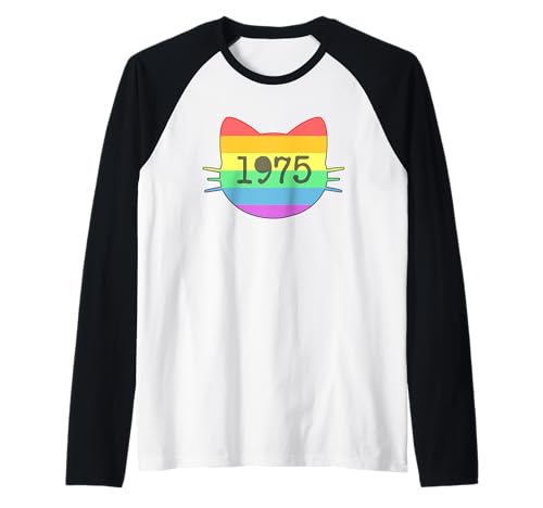 Katze Geboren im Jahr 1975 Geburtstag Katzen-Mama Katze Papa Raglan von Cat Funny Retro 1975