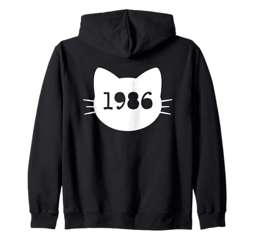 Katze Geboren im Jahr 1986 Geburtstag Katzen-Mama Katze Papa Kapuzenjacke Katze Geboren im Jahr 1986 Geburtstag Katzen-Mama Katze Papa Kapuzenjacke von Cat Funny Retro 1986