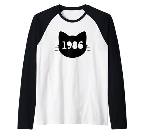 Katze Geboren im Jahr 1986 Geburtstag Katzen-Mama Katze Papa Raglan Katze Geboren im Jahr 1986 Geburtstag Katzen-Mama Katze Papa Raglan von Cat Funny Retro 1986