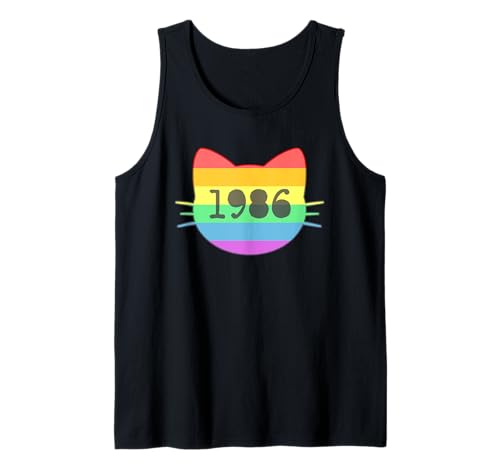 Katze Geboren im Jahr 1986 Geburtstag Katzen-Mama Katze Papa Tank Top Katze Geboren im Jahr 1986 Geburtstag Katzen-Mama Katze Papa Tank Top von Cat Funny Retro 1986