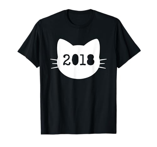 Katze Geboren im Jahr 2018 Geburtstag Katzen-Mama Katze Papa T-Shirt von Cat Funny Retro 2018