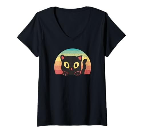 Damen Katze - Lustige Katze T-Shirt mit V-Ausschnitt Damen Katze - Lustige Katze T-Shirt mit V-Ausschnitt von Cat Funny