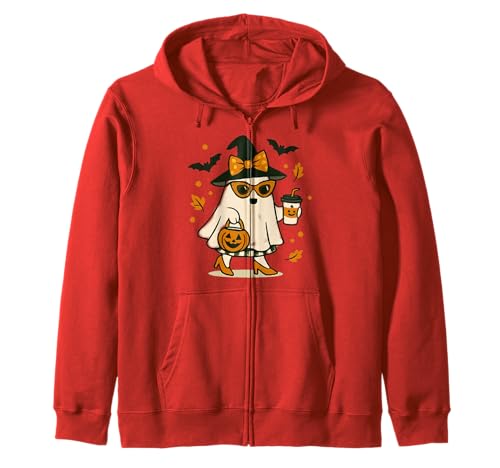 Niedlicher Katzengeist mit Kürbissen, Halloween, Damen, Herren, Kinder Kapuzenjacke Niedlicher Katzengeist mit Kürbissen, Halloween, Damen, Herren, Kinder Kapuzenjacke von Cat Ghost Halloween Tshirt Kids Boys Girls