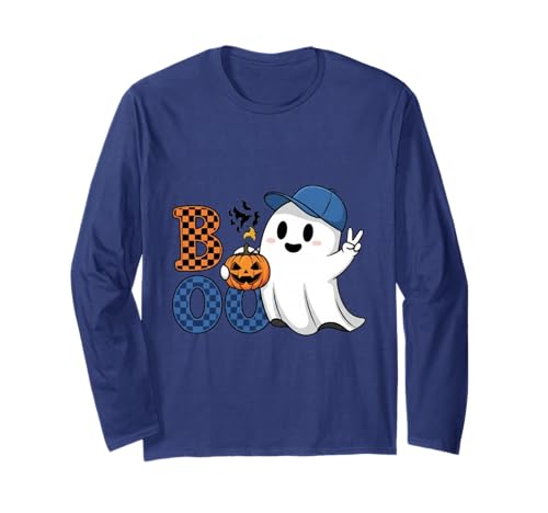 Niedlicher Katzengeist mit Kürbissen, Halloween, Damen, Herren, Kinder Langarmshirt Niedlicher Katzengeist mit Kürbissen, Halloween, Damen, Herren, Kinder Langarmshirt von Cat Ghost Halloween Tshirt Kids Boys Girls