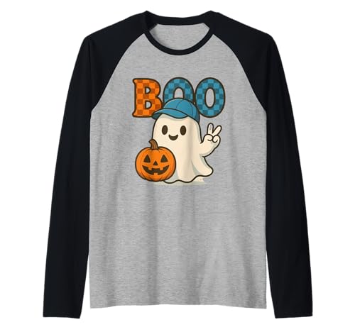 Niedlicher Katzengeist mit Kürbissen, Halloween, Damen, Herren, Kinder Raglan Niedlicher Katzengeist mit Kürbissen, Halloween, Damen, Herren, Kinder Raglan von Cat Ghost Halloween Tshirt Kids Boys Girls