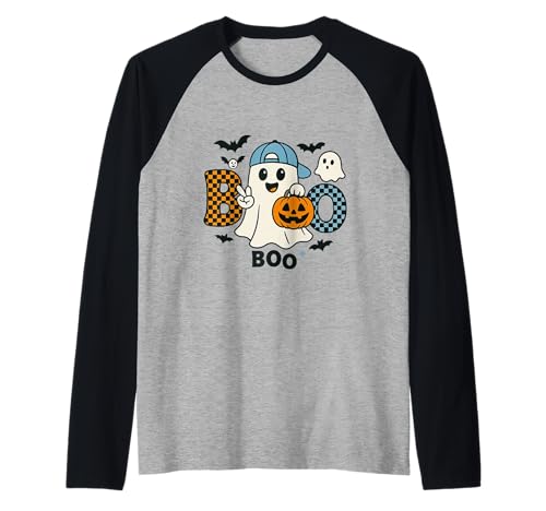 Niedlicher Katzengeist mit Kürbissen, Halloween, Damen, Herren, Kinder Raglan Niedlicher Katzengeist mit Kürbissen, Halloween, Damen, Herren, Kinder Raglan von Cat Ghost Halloween Tshirt Kids Boys Girls