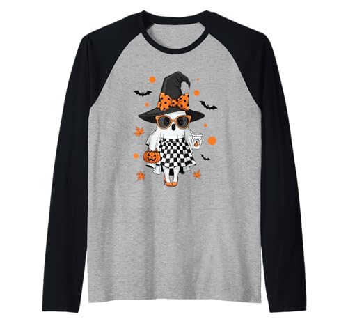 Niedlicher Katzengeist mit Kürbissen, Halloween, Damen, Herren, Kinder Raglan Niedlicher Katzengeist mit Kürbissen, Halloween, Damen, Herren, Kinder Raglan von Cat Ghost Halloween Tshirt Kids Boys Girls