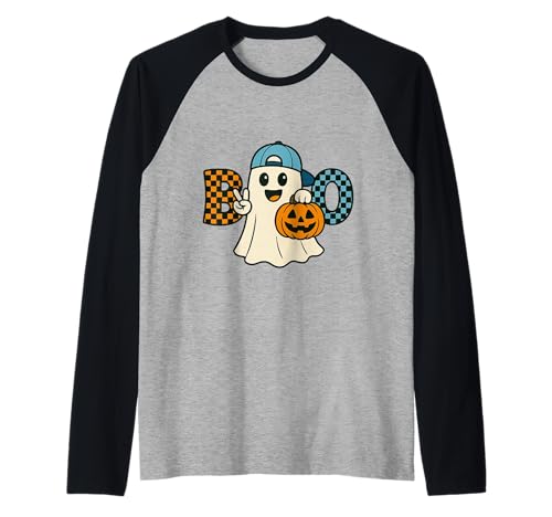 Niedlicher Katzengeist mit Kürbissen, Halloween, Damen, Herren, Kinder Raglan Niedlicher Katzengeist mit Kürbissen, Halloween, Damen, Herren, Kinder Raglan von Cat Ghost Halloween Tshirt Kids Boys Girls