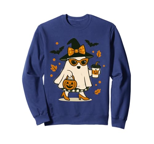 Niedlicher Katzengeist mit Kürbissen, Halloween, Damen, Herren, Kinder Sweatshirt Niedlicher Katzengeist mit Kürbissen, Halloween, Damen, Herren, Kinder Sweatshirt von Cat Ghost Halloween Tshirt Kids Boys Girls