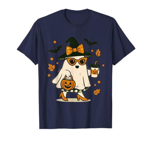 Niedlicher Katzengeist mit Kürbissen, Halloween, Damen, Herren, Kinder T-Shirt Niedlicher Katzengeist mit Kürbissen, Halloween, Damen, Herren, Kinder T-Shirt von Cat Ghost Halloween Tshirt Kids Boys Girls