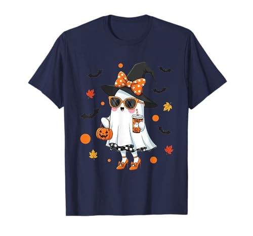 Niedlicher Katzengeist mit Kürbissen, Halloween, Damen, Herren, Kinder T-Shirt Niedlicher Katzengeist mit Kürbissen, Halloween, Damen, Herren, Kinder T-Shirt von Cat Ghost Halloween Tshirt Kids Boys Girls