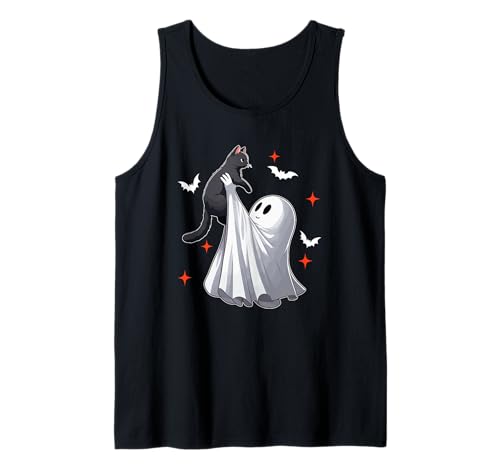 Boo Ghost Hunging Cat Halloween Animal Lover Kids Family Tank Top von Cat Halloween Costume
