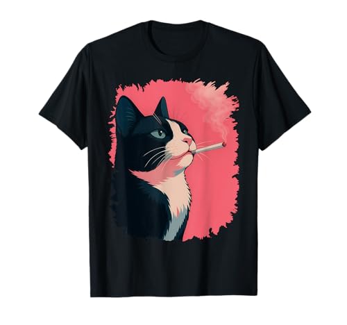 Coole Katze, Retro, Raucher, lustige Katze, für Männer und Frauen T-Shirt von Cat Humor Streetwear