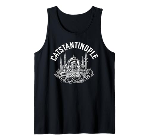 Katzenliebhaber Catstantinople Lustiges Zitat Geeignet für Männer Frauen Tank Top von Cat Lover Feline Funny Products