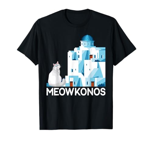 Mewokonos Lustiges griechisches Katzen-Zitat geeignet für Männer und Frauen. T-Shirt von Cat Lover Feline Funny Products