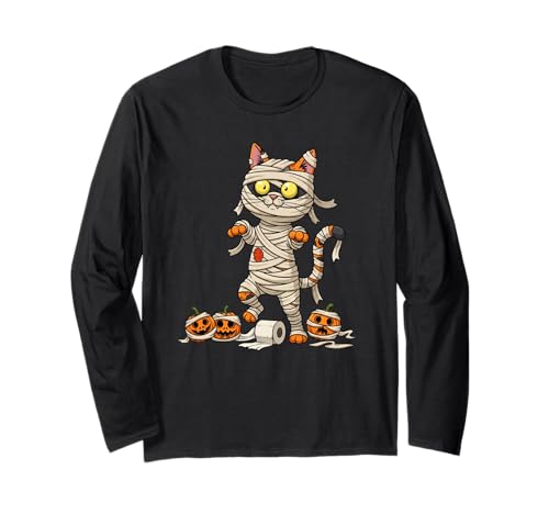 Lustige Katze Mama Kürbis Halloween Kinder Herren Damen Langarmshirt Lustige Katze Mama Kürbis Halloween Kinder Herren Damen Langarmshirt von Cat Lovers Cute Halloween Outfits for Boy Girl