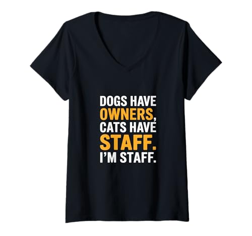 Damen Hunde haben Besitzer Katzen haben Personal Feline Lover T-Shirt mit V-Ausschnitt Damen Hunde haben Besitzer Katzen haben Personal Feline Lover T-Shirt mit V-Ausschnitt von Cat People Animal Pet Friends Pet Owners
