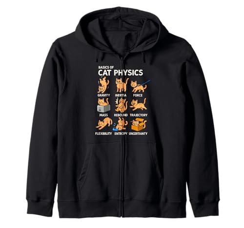 Basics of Cat Physics Lustige Katze Geschenke für Papa Mama Kinder Kapuzenjacke von Cat Physics Funny Cat Gifts For Dad Mom Kids Tee