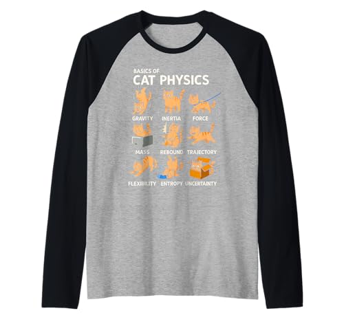 Basics of Cat Physics Lustige Katze Geschenke für Papa Mama Kinder Raglan von Cat Physics Funny Cat Gifts For Dad Mom Kids Tee