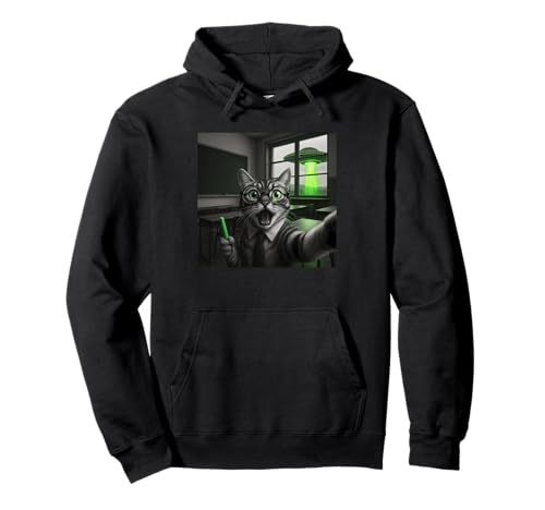 Lustige Lehrerin Katze Selfie Meme UFO Alien Grafik Männer Frauen Pullover Hoodie Lustige Lehrerin Katze Selfie Meme UFO Alien Grafik Männer Frauen Pullover Hoodie von Cat Selfie Funny UFO Meme