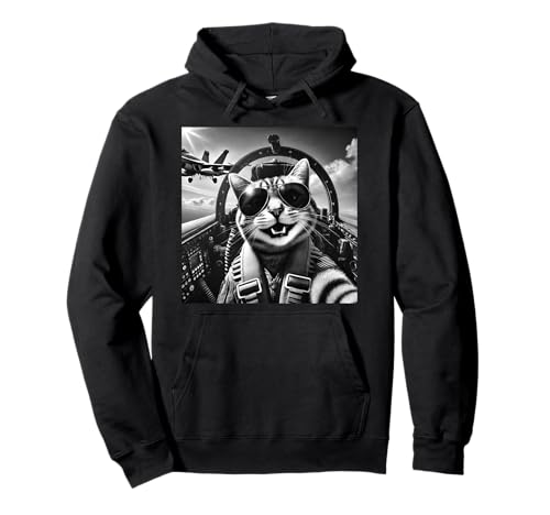 Katze Selfie Jet Flugzeug Lustige Katze Geschenke für Männer Frauen Kinder Pullover Hoodie von Cat Selfie Jet Airplane Funny Cat Gifts for Kids