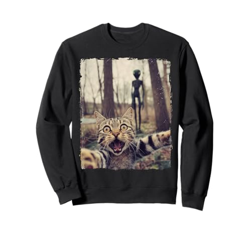 Katzen-Selfie mit Alien, UFO, lustige Katze, Geschenke für Männer, Frauen, Kinder Sweatshirt Katzen-Selfie mit Alien, UFO, lustige Katze, Geschenke für Männer, Frauen, Kinder Sweatshirt von Cat Selfie With Alien Apparel Gifts Graphic Tees