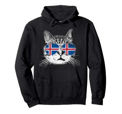 Katzenhemd Island Island Flagge Land Retro Herren Damen Pullover Hoodie von Cat Shirt Icelandic Iceland Flag Country Retro