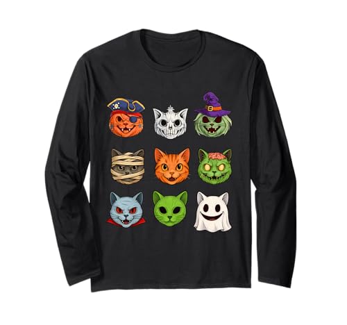 Halloween Katze Skelett Zombie Mama Geist Katze Hexe Vampir Langarmshirt Halloween Katze Skelett Zombie Mama Geist Katze Hexe Vampir Langarmshirt von Cat Skeleton Zombie Mummy Ghost Halloween Scary