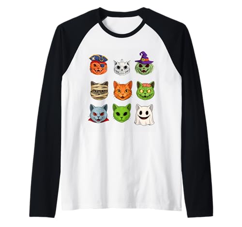 Halloween Katze Skelett Zombie Mama Geist Katze Hexe Vampir Raglan Halloween Katze Skelett Zombie Mama Geist Katze Hexe Vampir Raglan von Cat Skeleton Zombie Mummy Ghost Halloween Scary